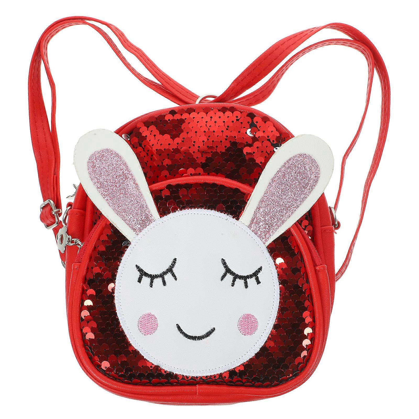 Children Backpack Rabbit School Backpack for Storage Use Red