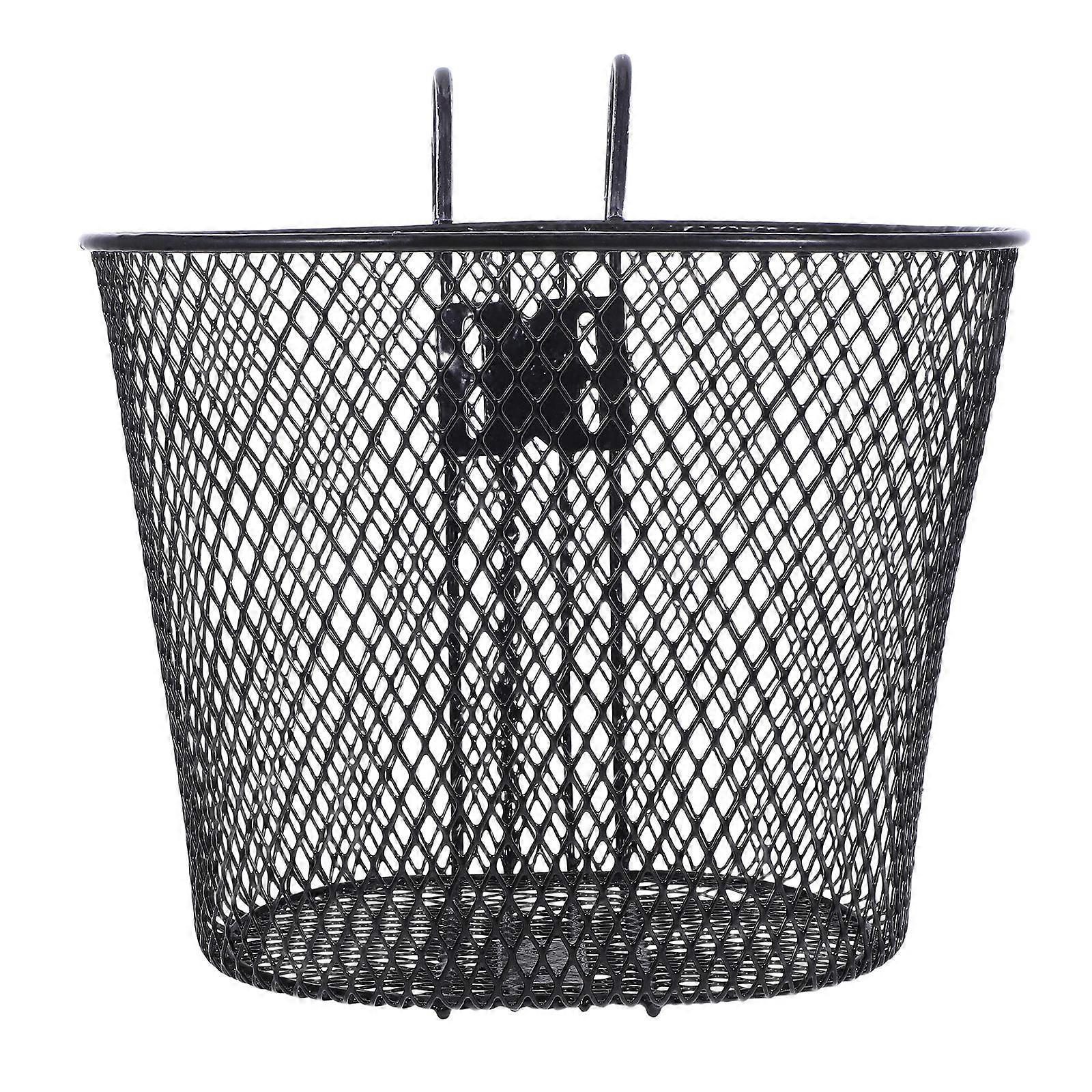 Bike Basket Front Iron Multi-Function Basket with Hook Design