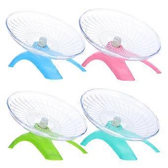 Lot de 4 roues pour hamsters : Roue d'exercice silencieuse en forme de soucoupe volante, plateau tournant, jouet pour souris, rats, gerbilles, hérissons et petits animaux