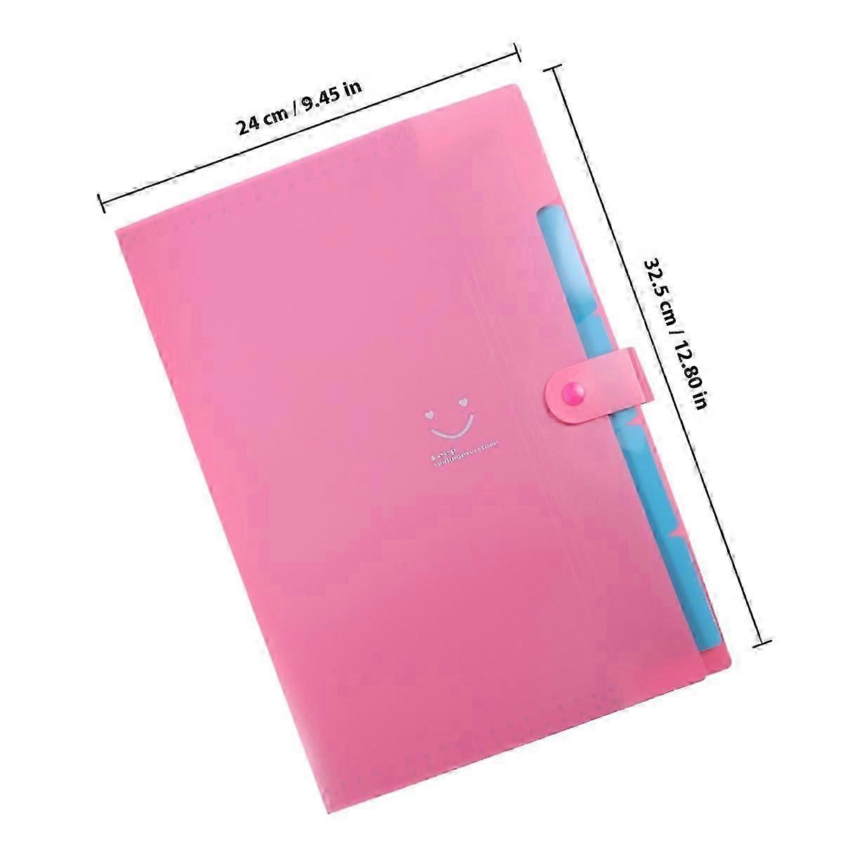 Expanding File Folder Plastic Organizer, Holds 5Pcs, Snap Closure