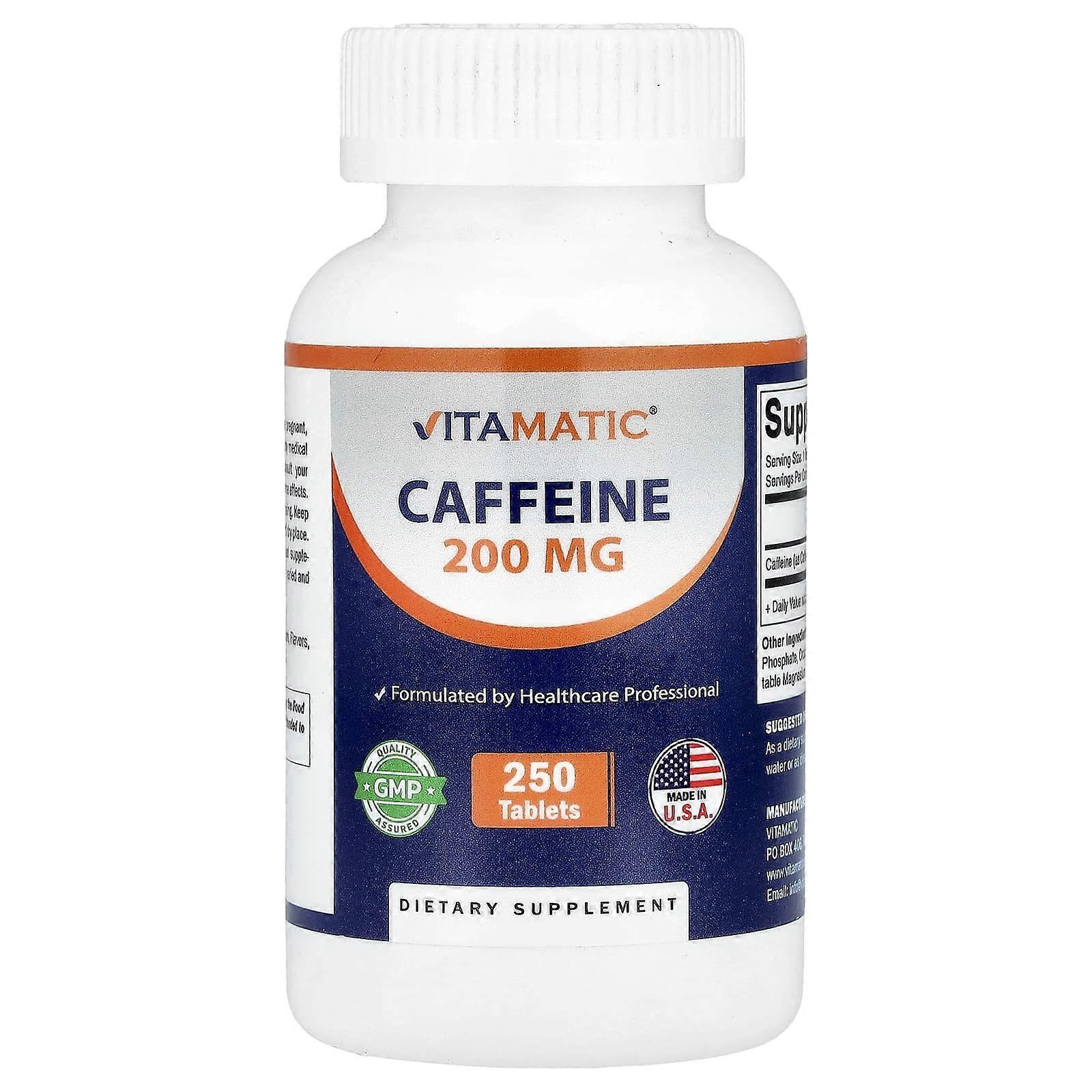 Vitamatic, Caffeine, 200 mg, 250 Tablets, 2-Pack