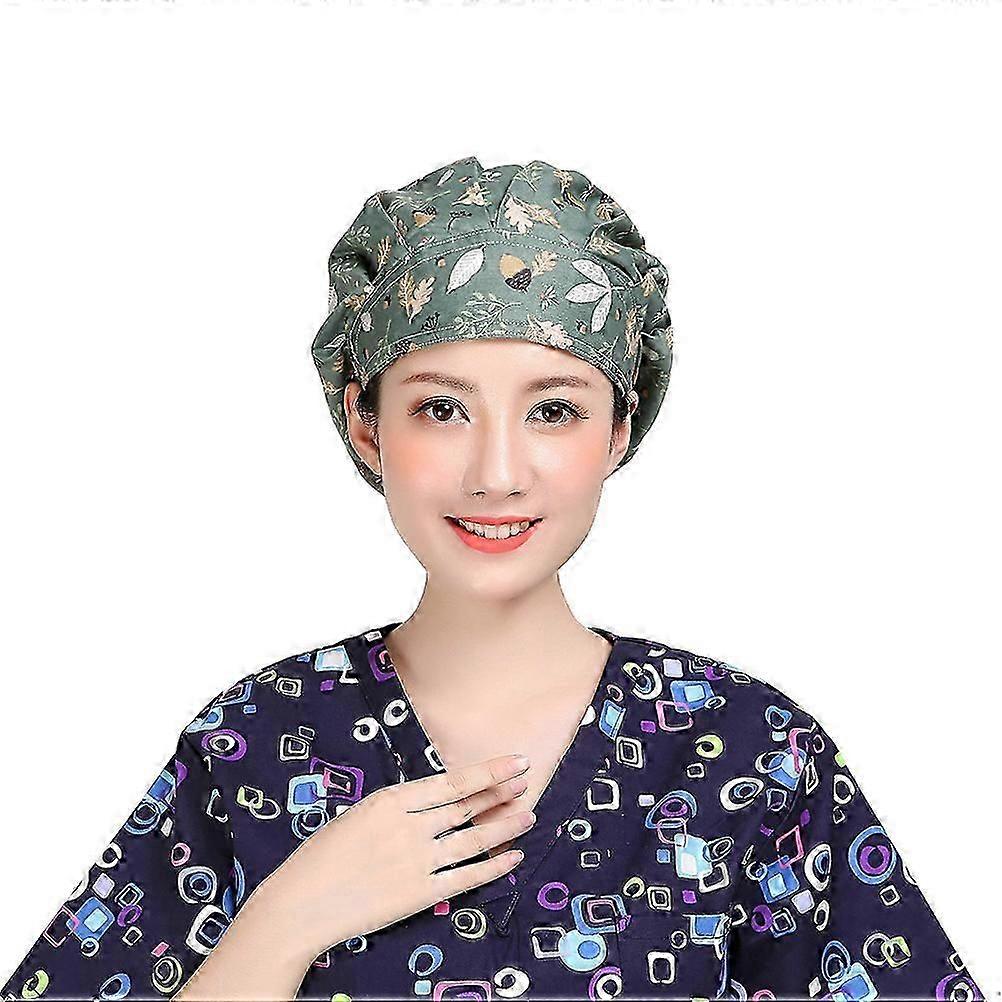 Cotton Nurse Hat Featuring Dragonfly Leaf Pattern for Wearing Use One Unit