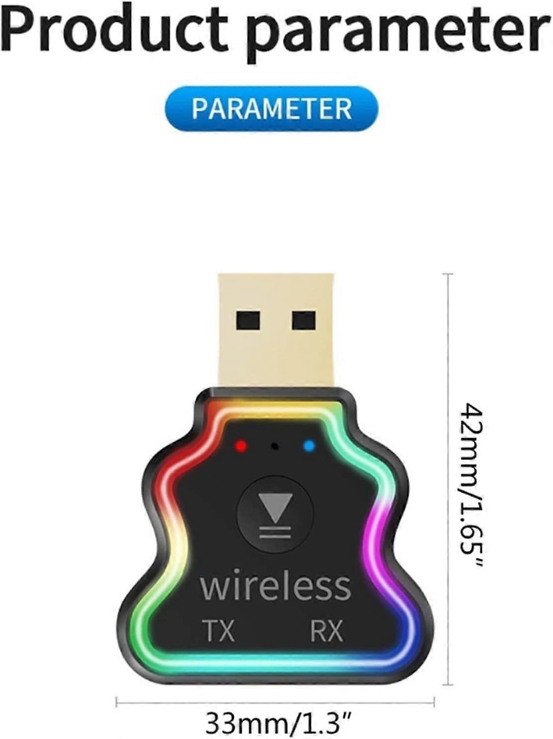 Bluetooth 5.0 Transmitter Receiver, Portable Wireless Bluetooth Adapter, Low