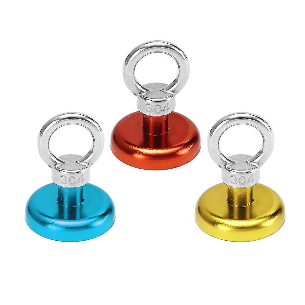 36Mm 50kg Neodymium Recovery Magnet Metal Detector Eyebolt Ring Red/yellow/blue