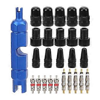 Bike valve core set 26pcs for American & French bicycles with adapterxx