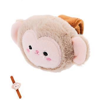 Braccialetto a schiaffo con scimmietta di peluche, accessorio per il polso.
