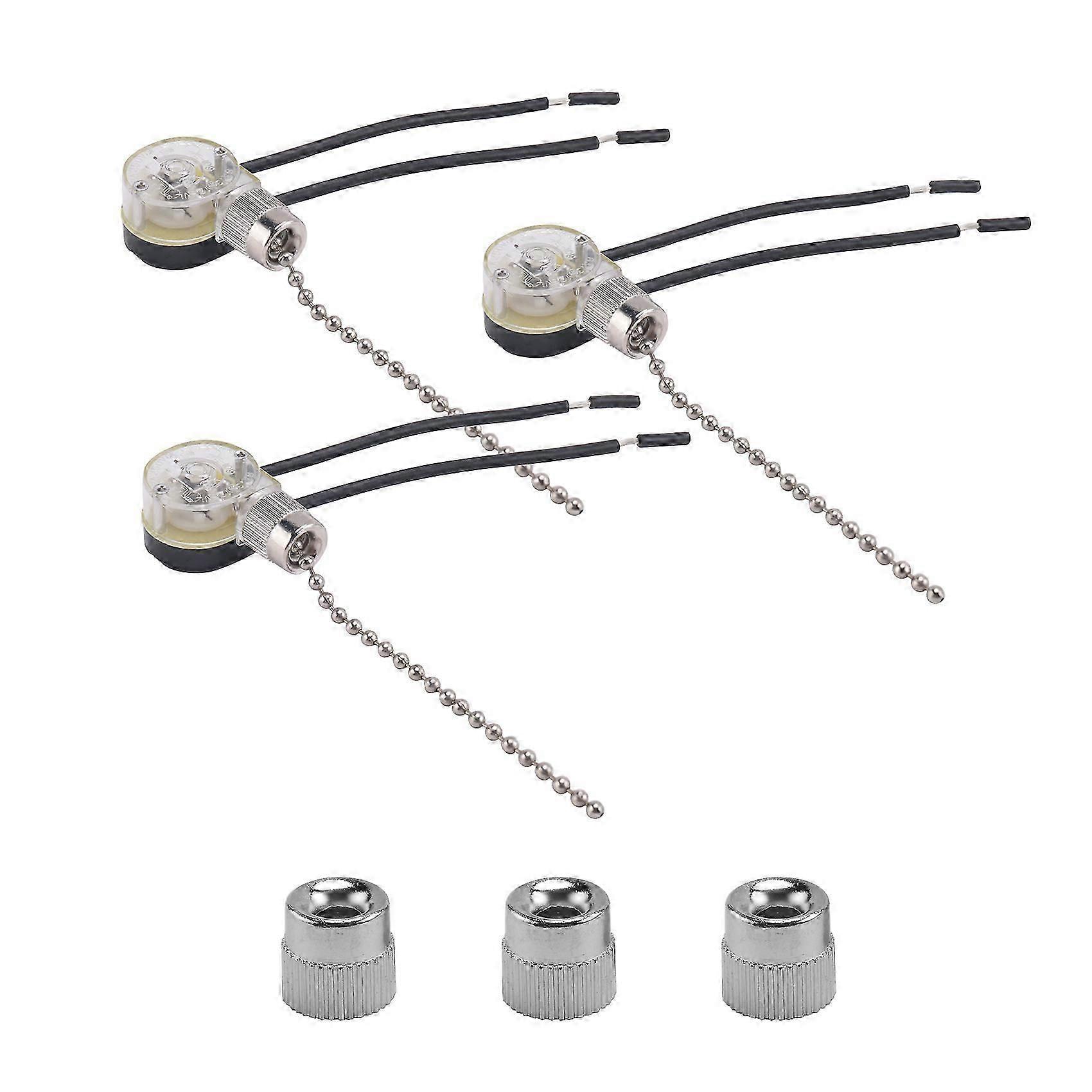 3Pack Ceiling Fan Light Switch ZE-109 Fan Switch Ceiling Pull Chain Switch Replacement ()