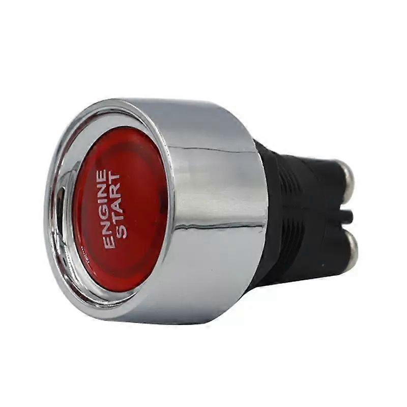 12V 24V Car Modification Ignition Switch LED Push Button Auto Reset One-Start Switch for Automotive Engine Start Power Control Replacement Accessory