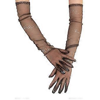 Translucent Elbow Gloves Nightclub Gloves Long Sheer Gloves Wedding Party Costume Hand Gloves Women Stage Arm Cover