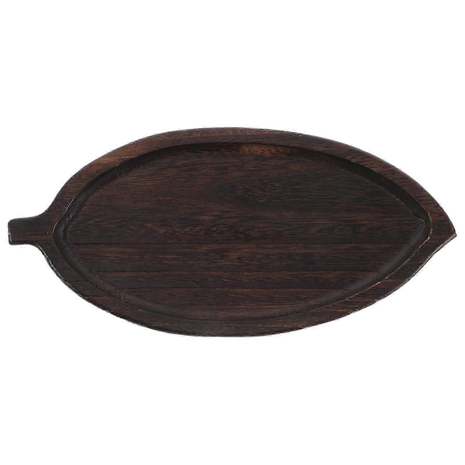 Tea Serving Tray Dark Brown Decorative Wooden Tea Tray