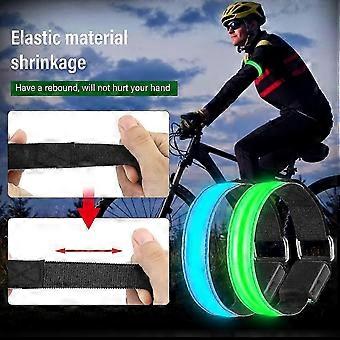4er-Pack USB-wiederaufladbare LED-Lichtarmbänder, reflektierendes LED-Laufarmband, verstellbares Blinkband, Sicherheits-LED-Lichtarmband für Arm / Handgelenk / Anker
