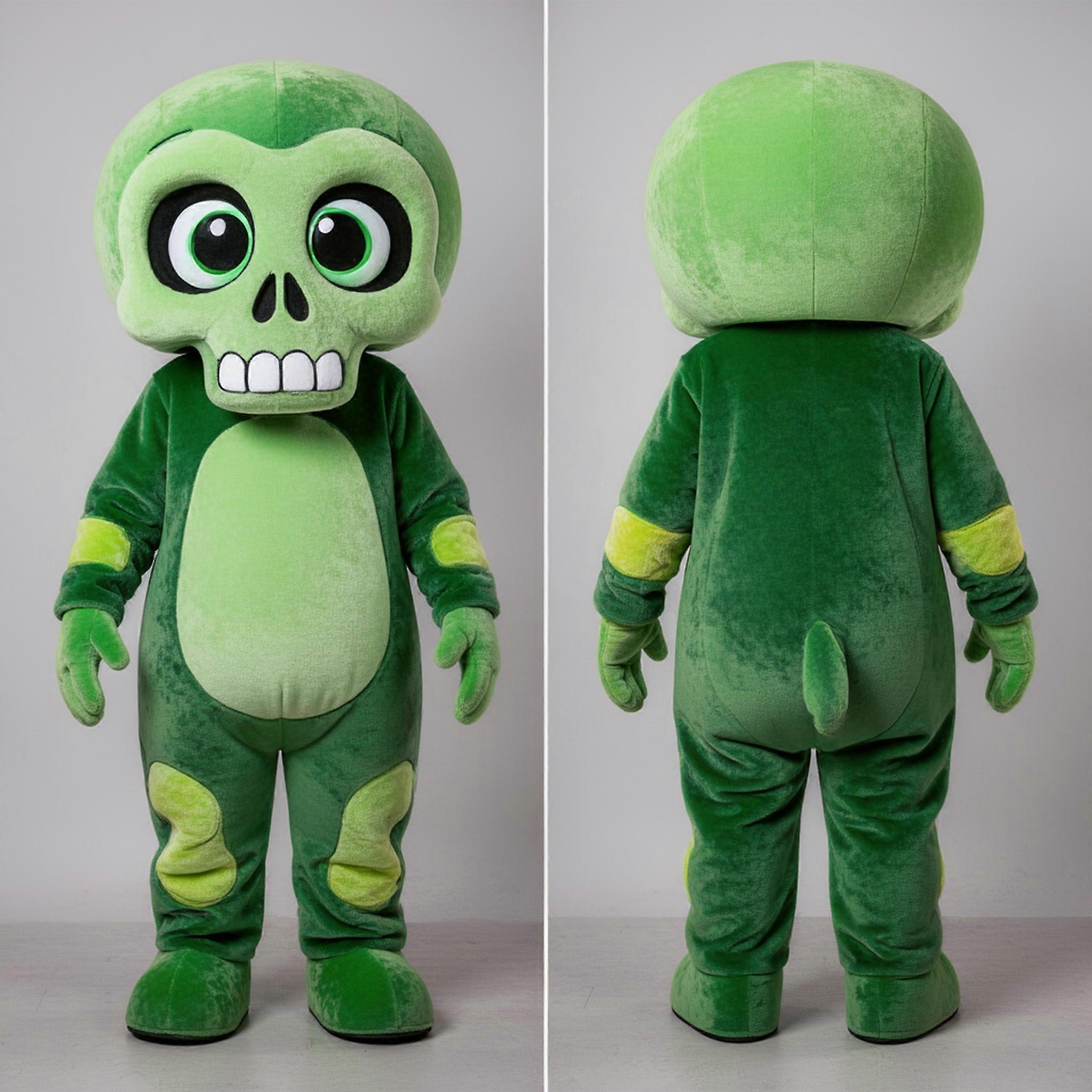 MASTICOT Emerald Green Broad Shouldered Skull Mascot