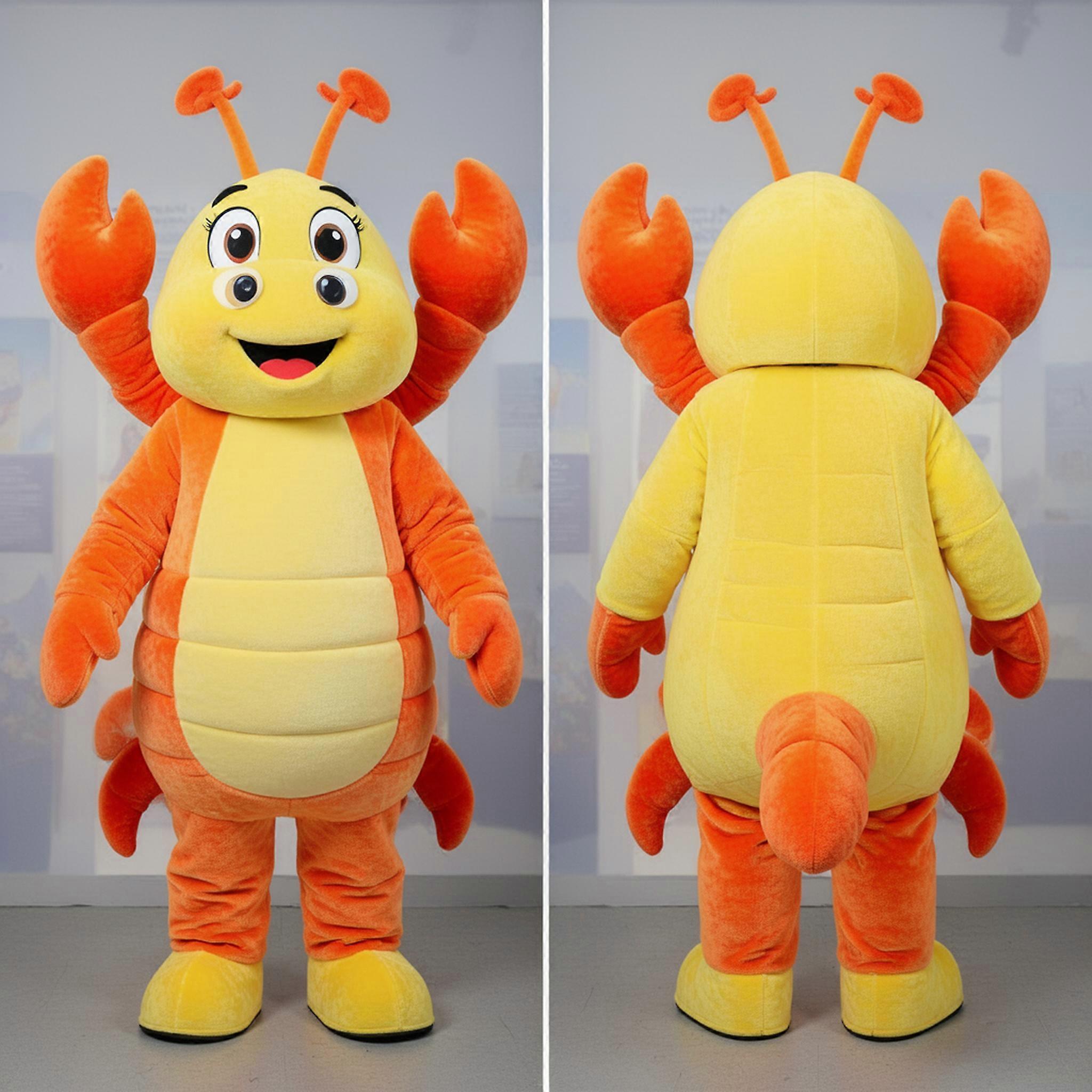 MASTICOT Lemon Yellow Plush Lobster Mascot