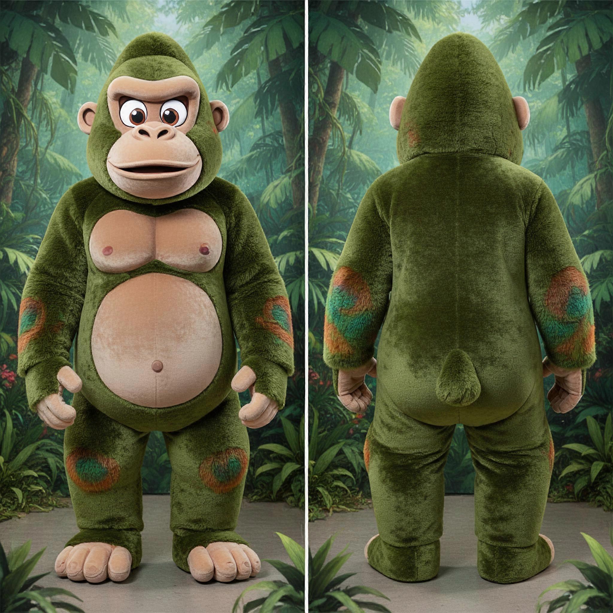 MASTICOT Olive Velvety Gorilla Mascot