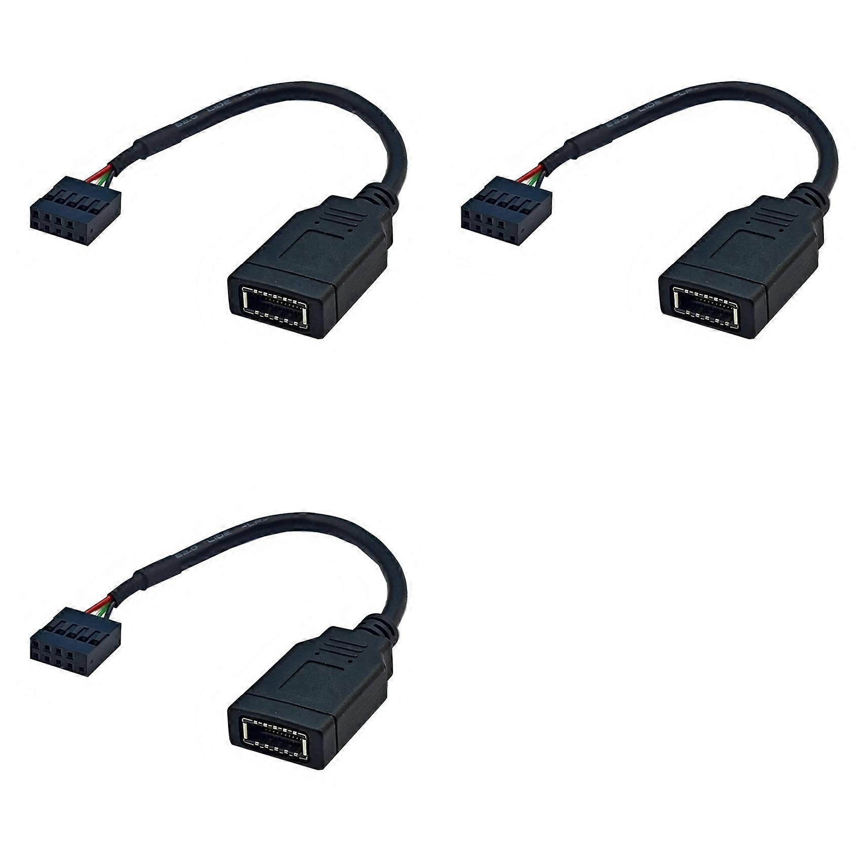 3X USB 9PIN to Type-C Front Panel Cable USB 9PIN to TYPE-E KEY-A Adapter Cable USB Front Panel Adapter Cable
