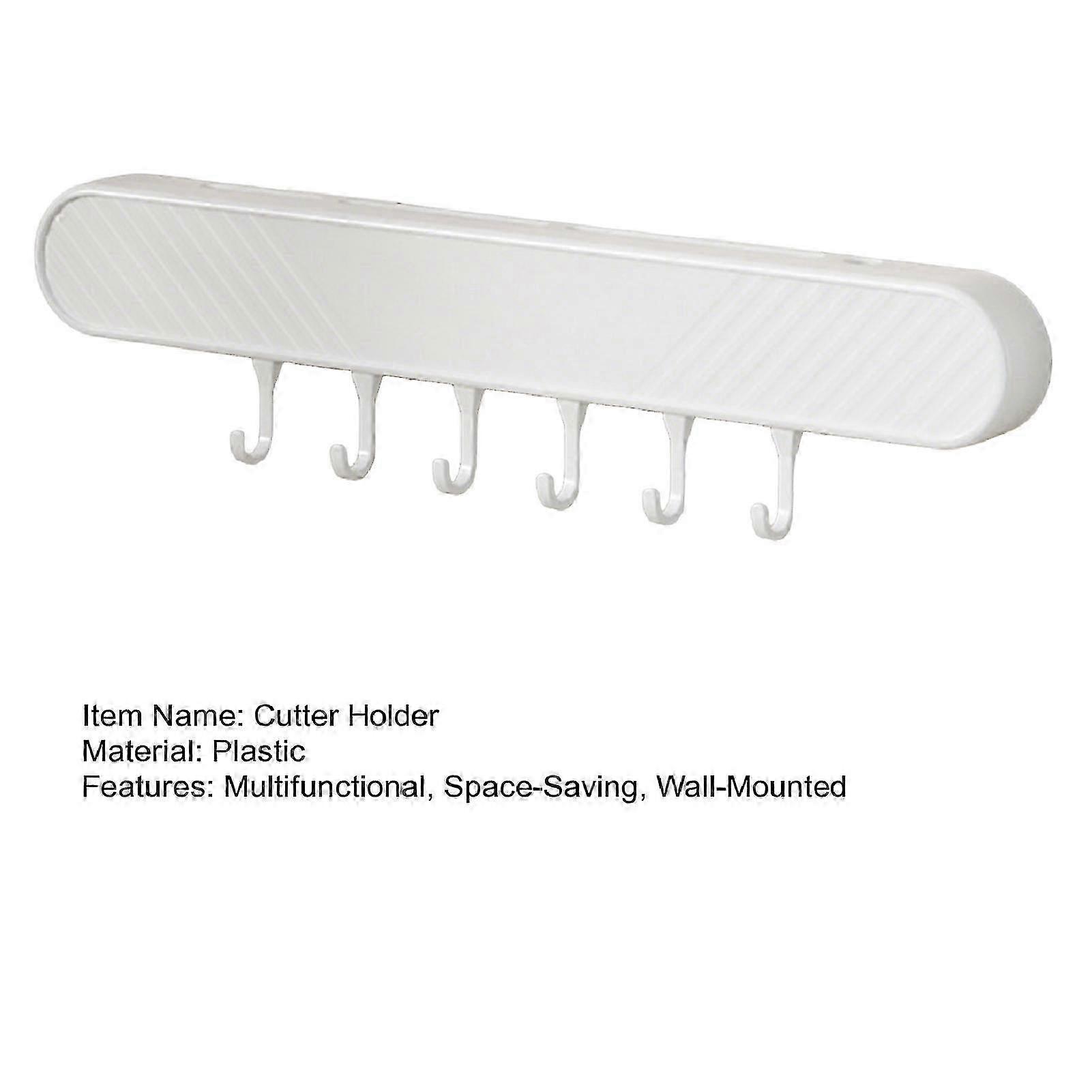 Adhesive Wall Mounted Knife Holder With Hooks