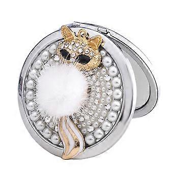 Foldable Portable Makeup Mirror for Makeup Fox-Shape Magnifying Mirror