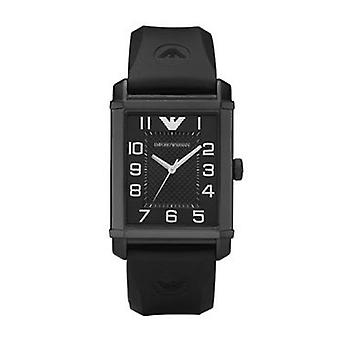 Armani classics Quartz Analog Unisex Watch with AR0499 Rubber Bracelet