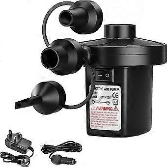 Portable Electric Air Pump, Quick Inflate Deflate, 3 Nozzles, AC/DC 110-240V/12V, Overheat Protection