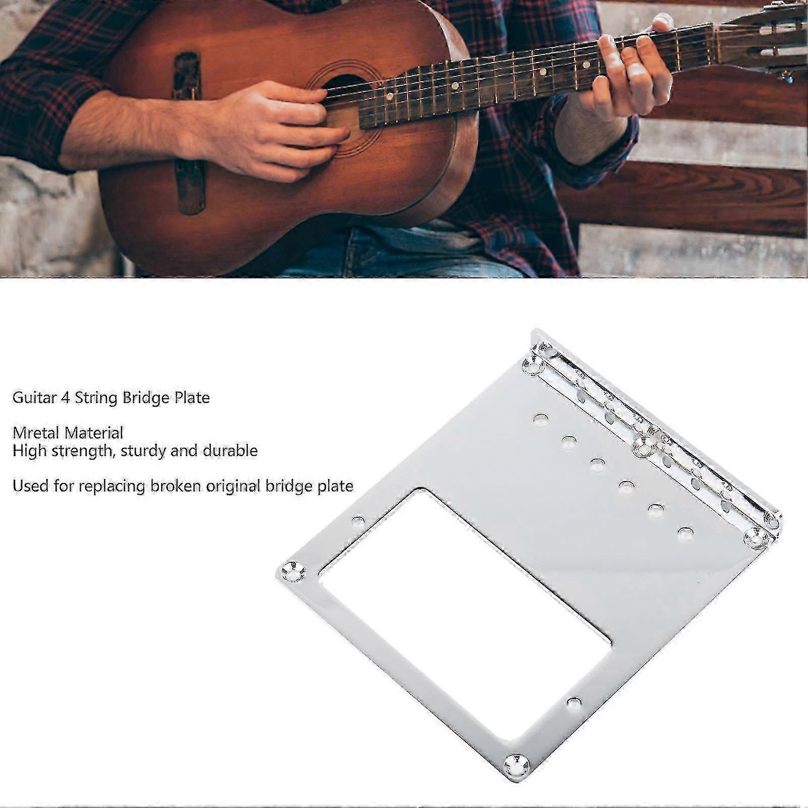 4-String Metal Bridge Plate Precision Fit