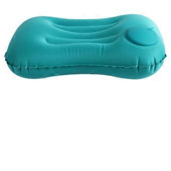Opblaasbaar campingkussen, ultralicht, ergonomisch, voor camping en reizen, pauwblauw