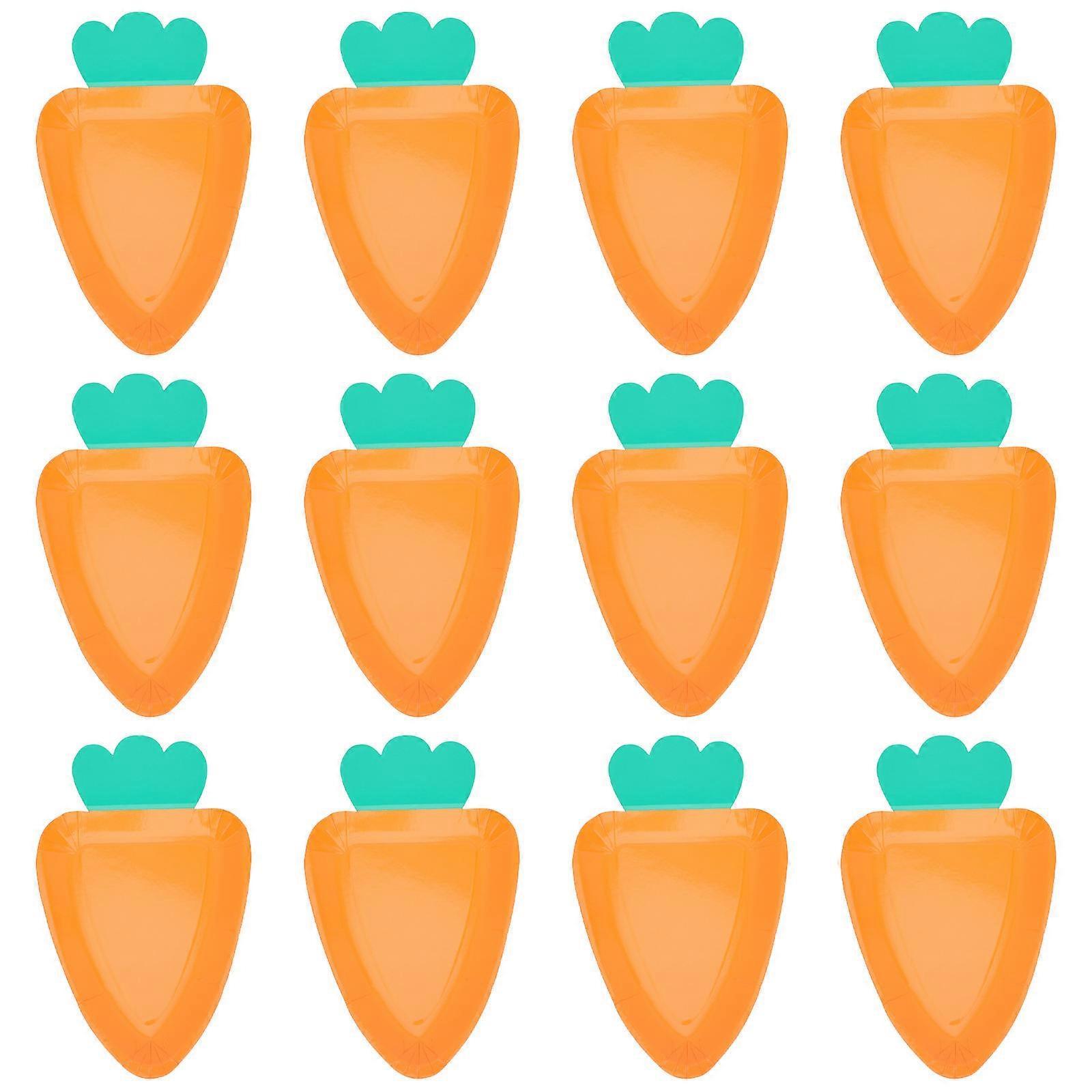 Plates Carrot Pattern Tray compatible with Decoration 16Pcs Set