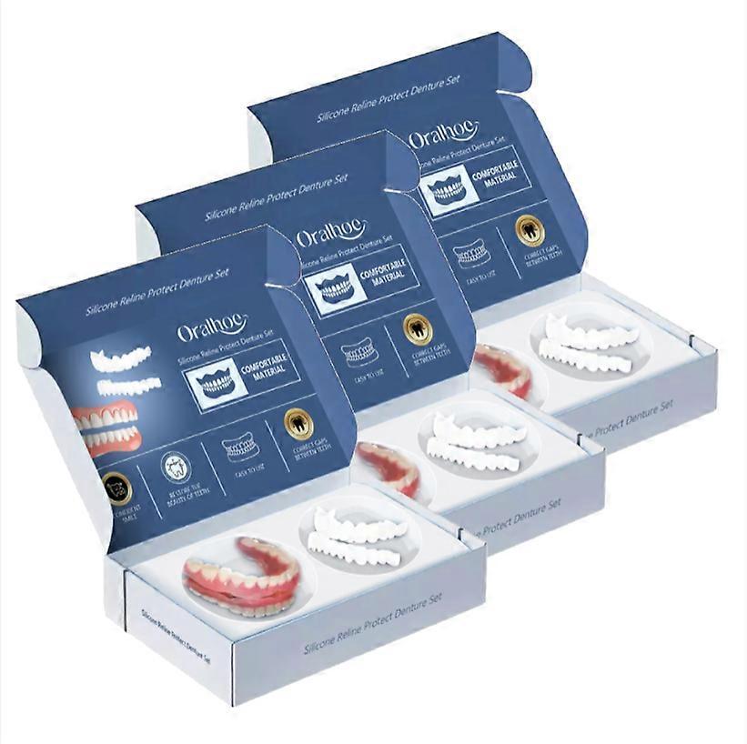 Stain-Resistant Silicone False Teeth Set
