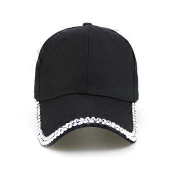 Elegant Rhinestone Baseball Cap Adjustable Bling Crystal Edge Diamond Brim Cap Sun Protection Streetwear Cap Spring Summer Wear