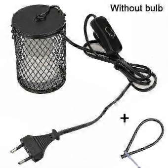 Reptile Heat Lamp With Cover, Compatible with UVA/UVB Heat Bulbs, Bulbs Not Included
