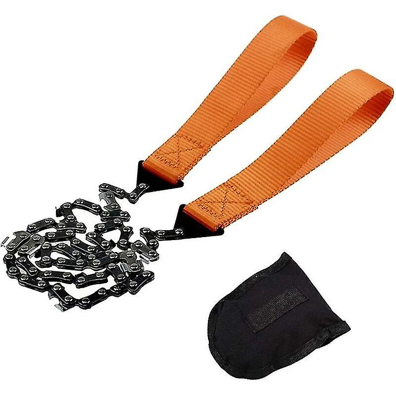 Portable Chainsaw Hand Saw, Cable Saw For Survival Gear, Camping, Hunting, Steel Bidirectional Blade, Easy To Cut Branch (11 Teeth, 103cm)