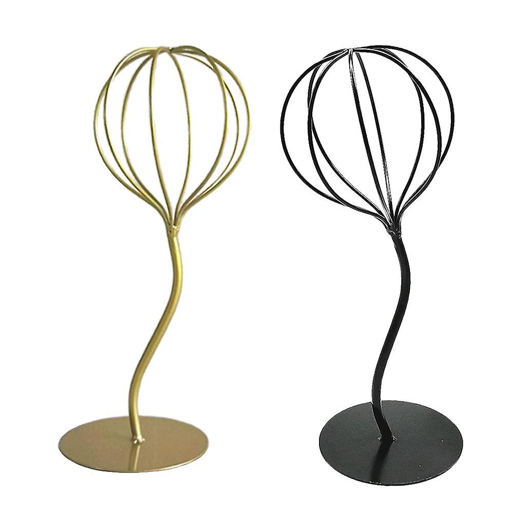 2 Stück Freistehende Metallperücke Display Ständer Schnuller Kopf Hut Kappe Haarhalter