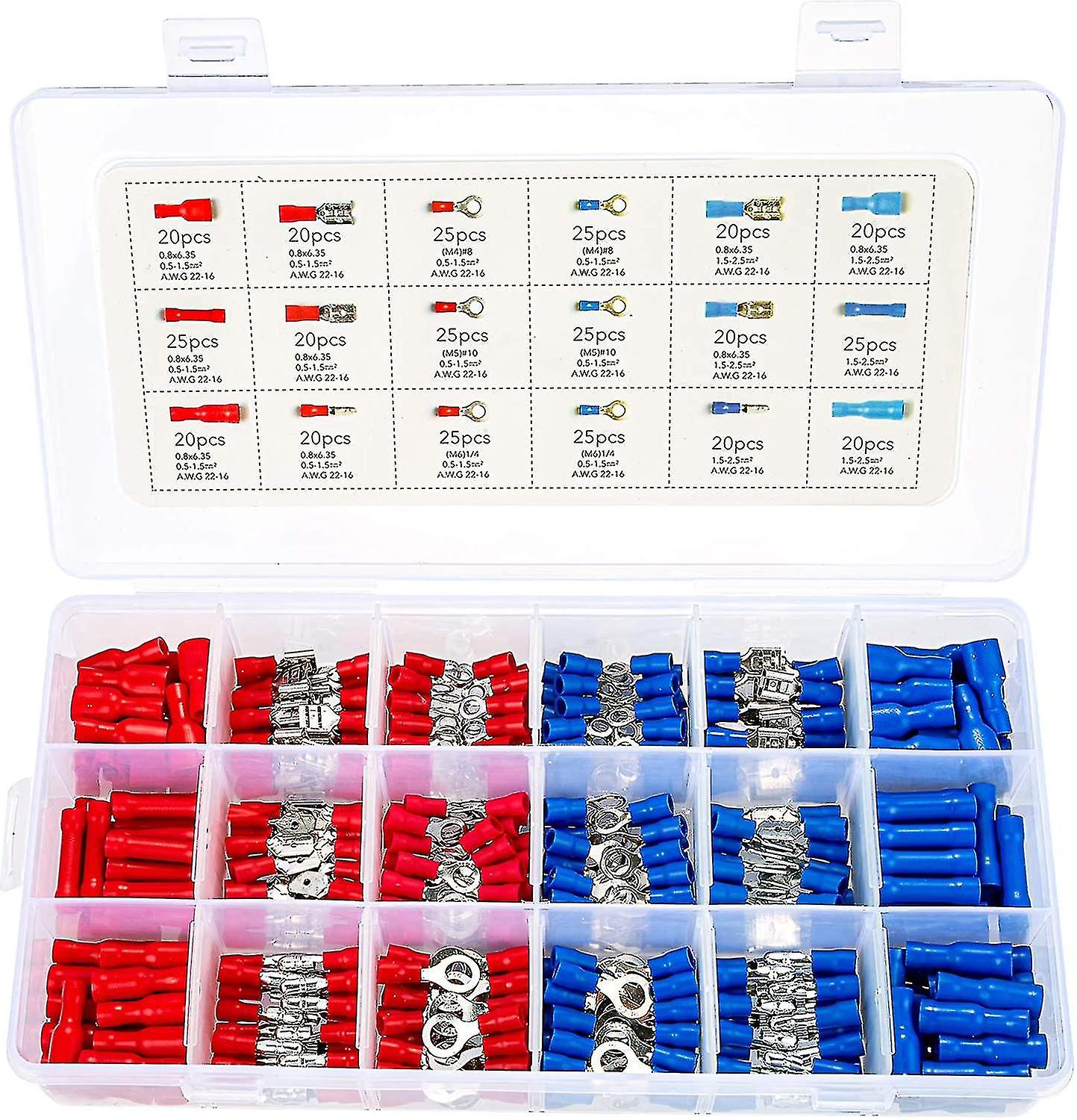400pcs Crimp Connectors, Electrical Crimp Terminals With 18 Sizes Insulated Terminal Set