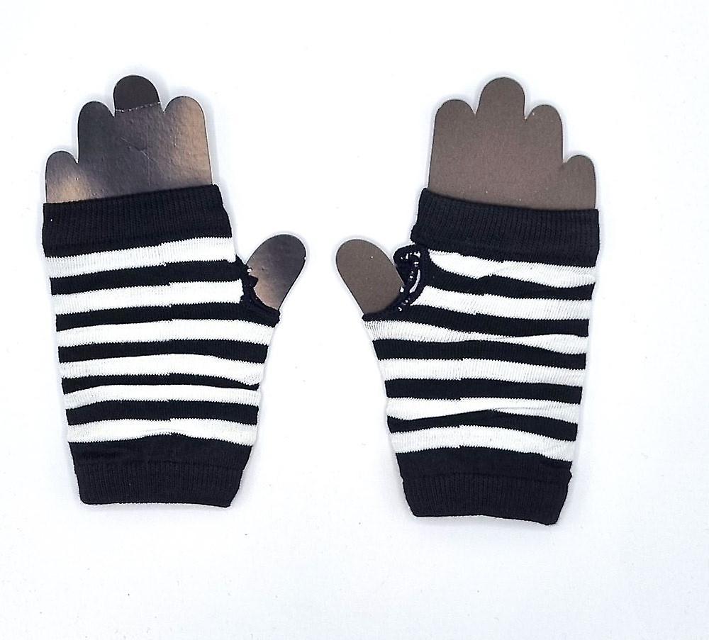 Fingerless mittens - striped