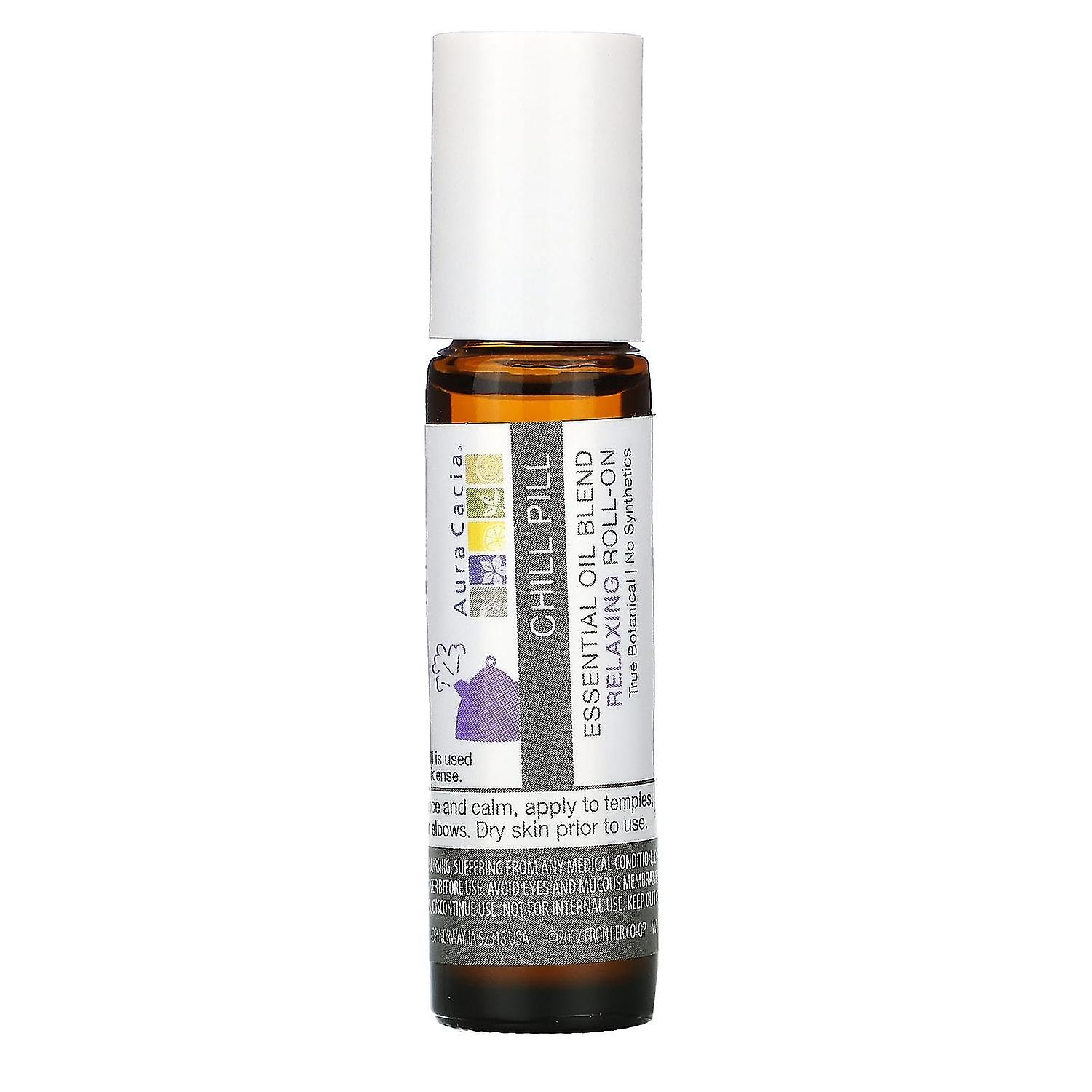 Aura Cacia, Essential Oil Blend, Relaxing Roll-On, Chill Pill, 0.31 fl oz (9.2 ml)