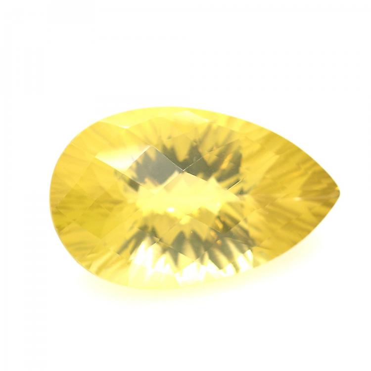 26.74ct Citrine Pear Concave Chessboard awo76