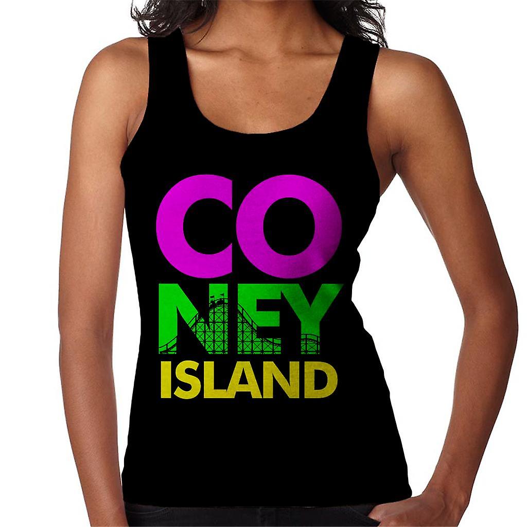 Coney Island Retro farge tekst kvinners Vest
