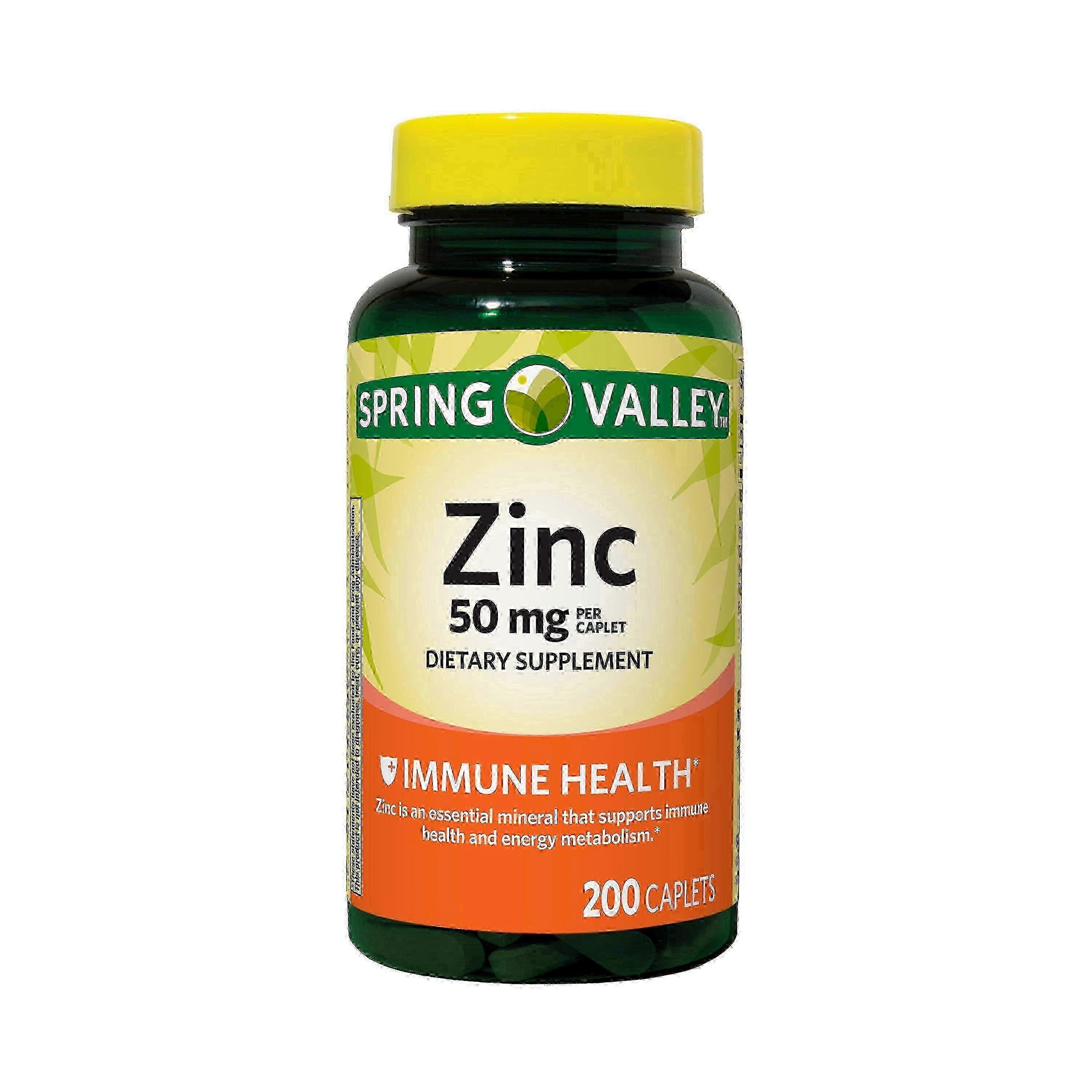 Spring Valley Zinc Caplets, 50 Mg, 200 Ea