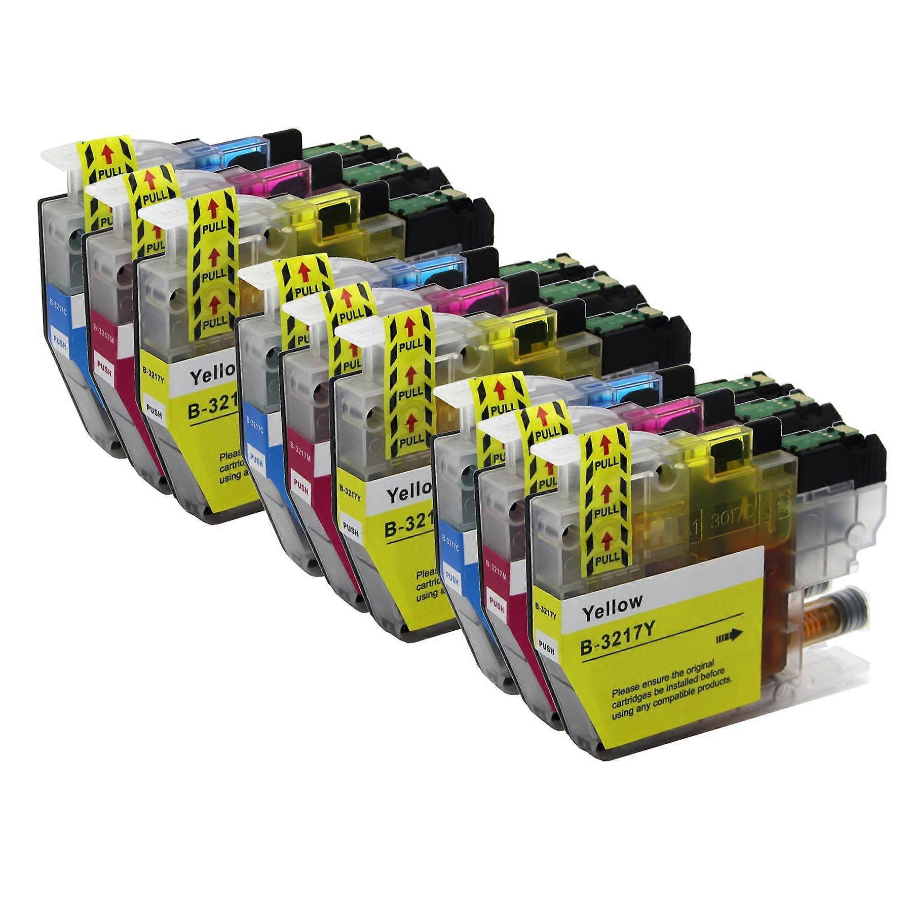 Go Inks Compatible LC3217 C/M/Y Ink Cartridges, 9 Pack, Cyan/Magenta/Yellow for Brother Printers