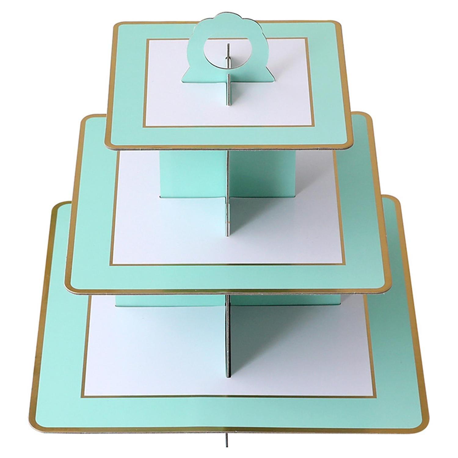 ZHOUBA Cake Stand Exquisite Three-layer Paper Eco-friendly Disposable Dessert Stand for Wedding