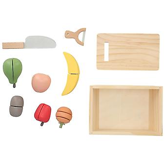 Ohye Wooden Play Kitchen Toy Set with Fake Fruits - Fun Pretend Cooking Gift for Kids