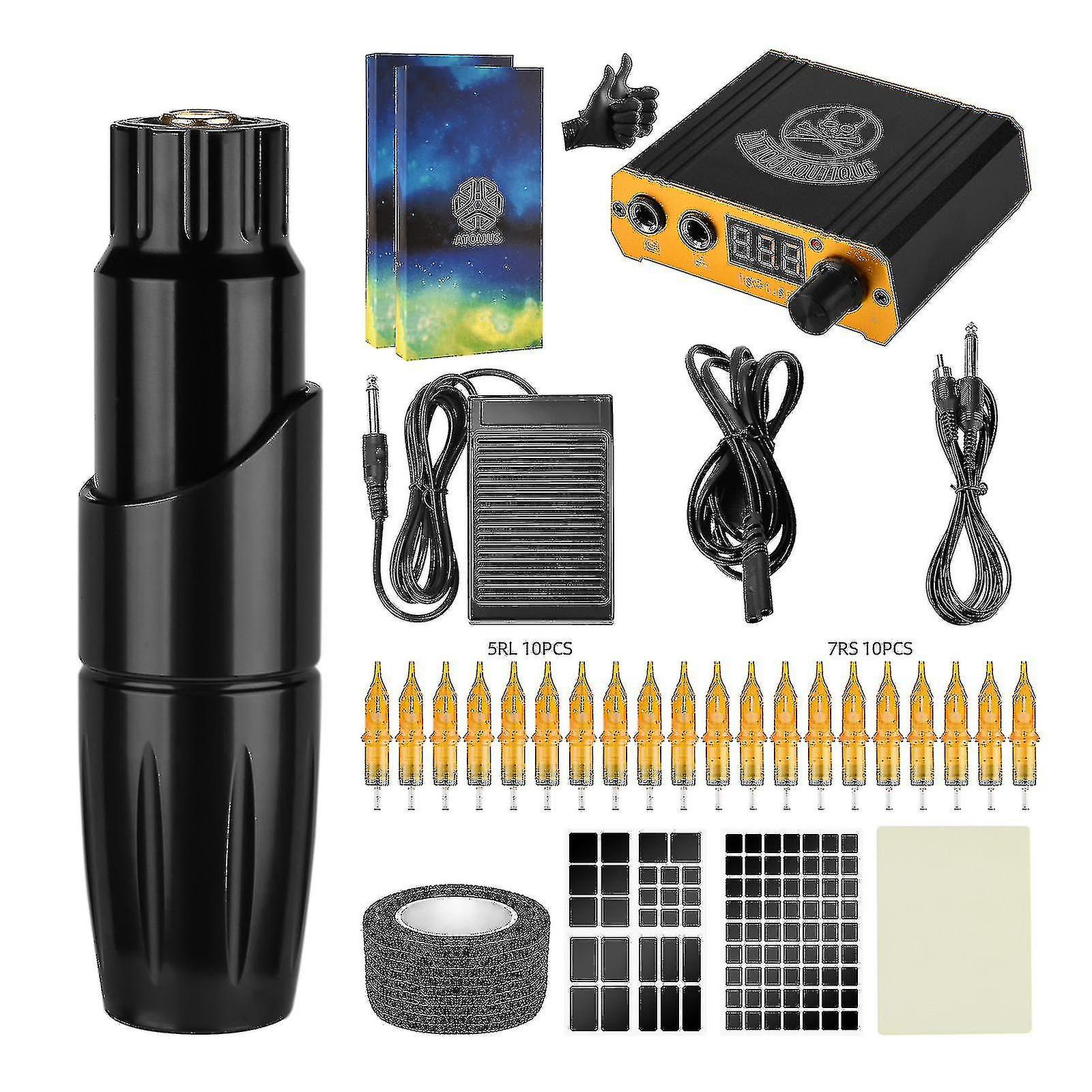 Tattoo Pen Machine Kit Machine A Tatouer Kit Professionnel Kit Maquina Rotativa De Tatuaje Completo Fonte Tattoo Digital Set