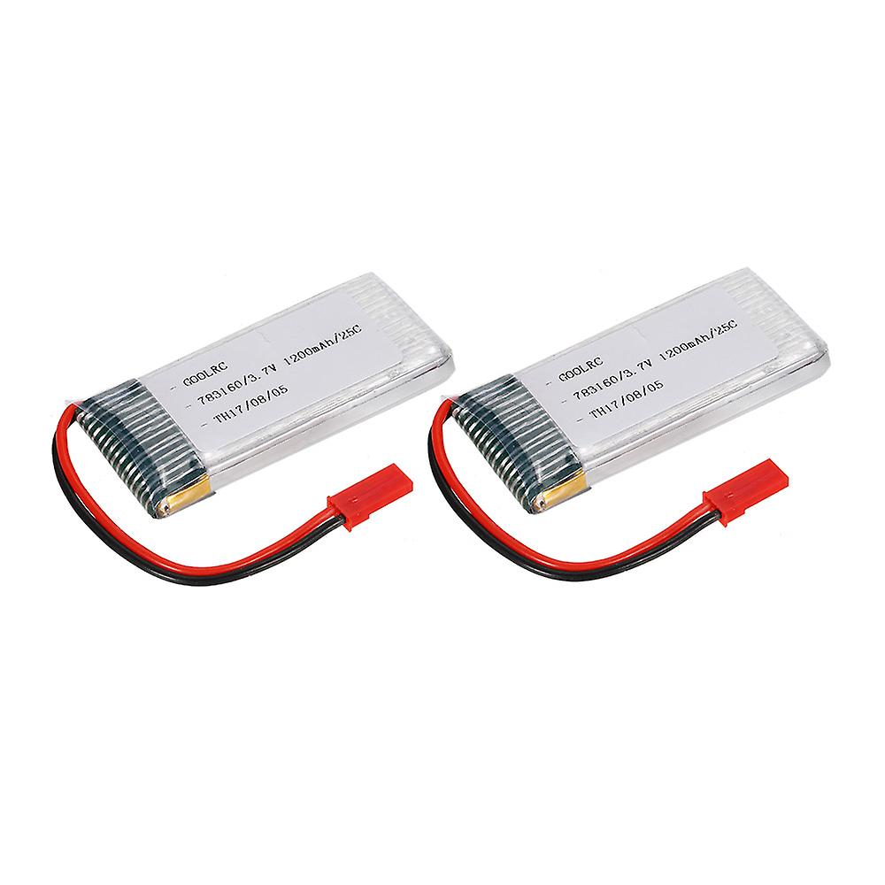 2pcs 3.7v 1200mah 25c Jst Plug Lipo Battery