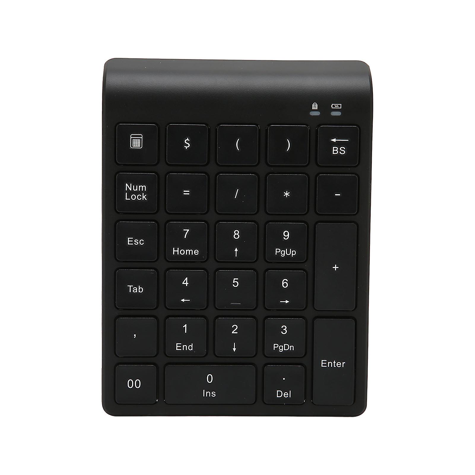 Wireless Bluetooth Numeric Keypad 27 Keys Black Fast Data Transfer Gaming Keypad with Shortcut Keys for Laptop Tablet