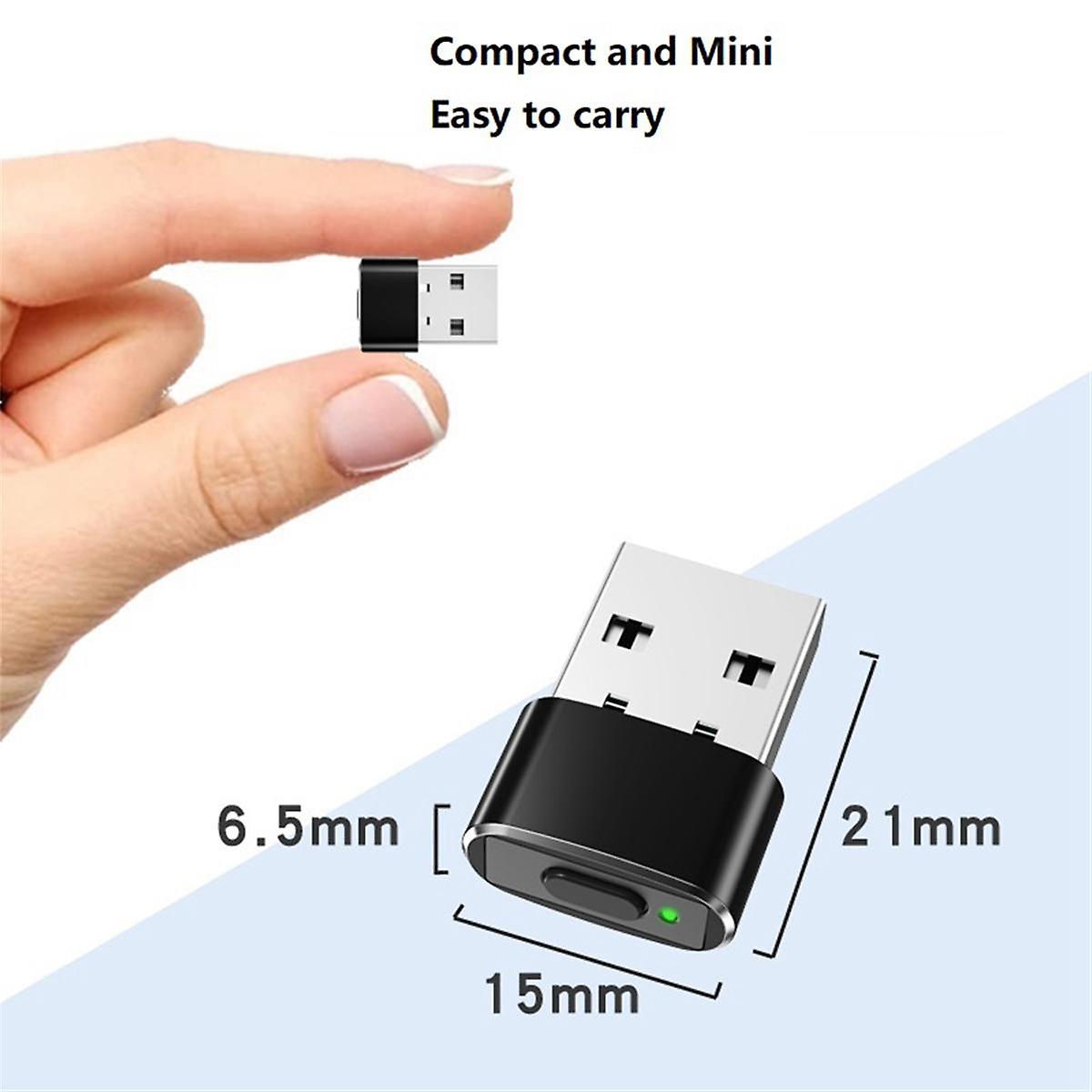 Mini Jiggler ON/Off Button USB Movement Simulator for Office Automatic Undetectable Jiggler Silver
