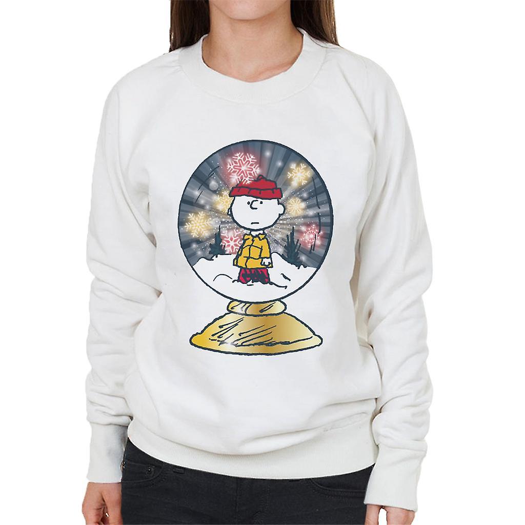 Peanuts Snoopy Charlie Brown In Snow Globe Women's Sweatshirt