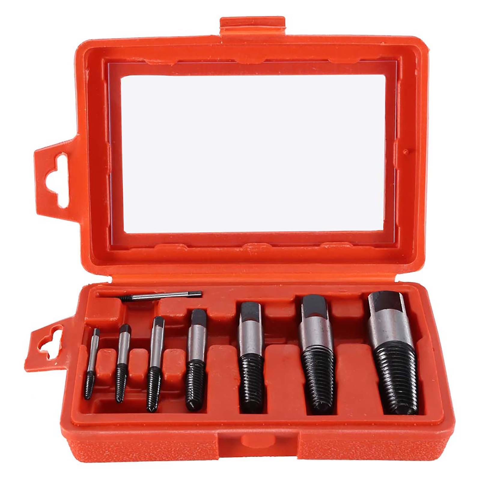 Jadeshay Screw Remover 8Pcs Broken Damaged Water Pipe Screw Bolt Extractor Remover Easy Out Tool Set 505QZ