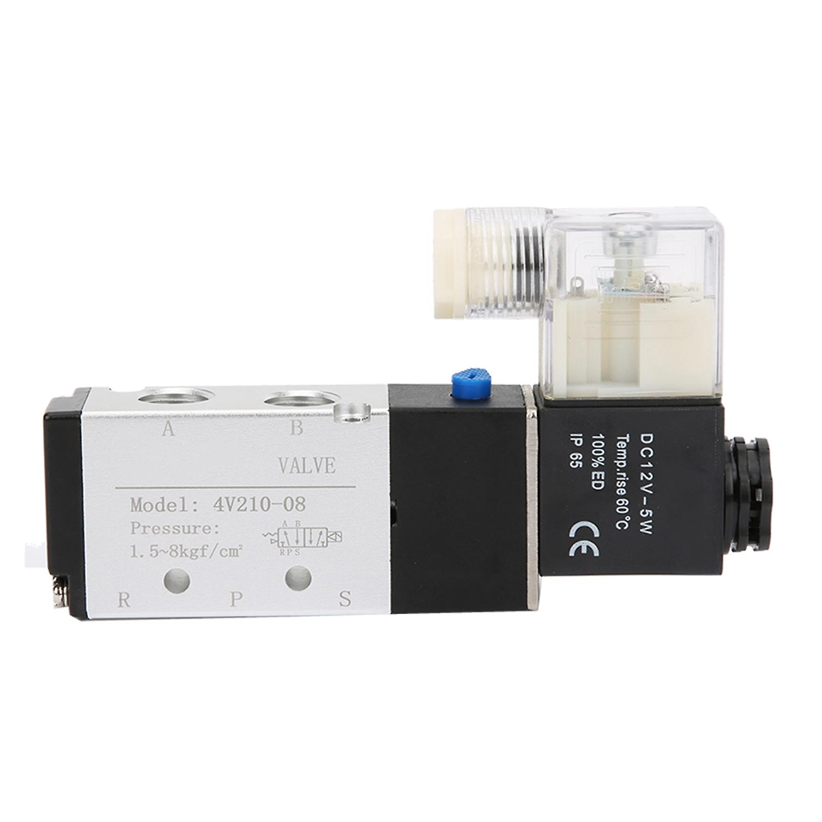 4V210-08 Pneumatic Sole Valve, 2 Position, 5 Port, Pneumatic Control Valve (12V DC)