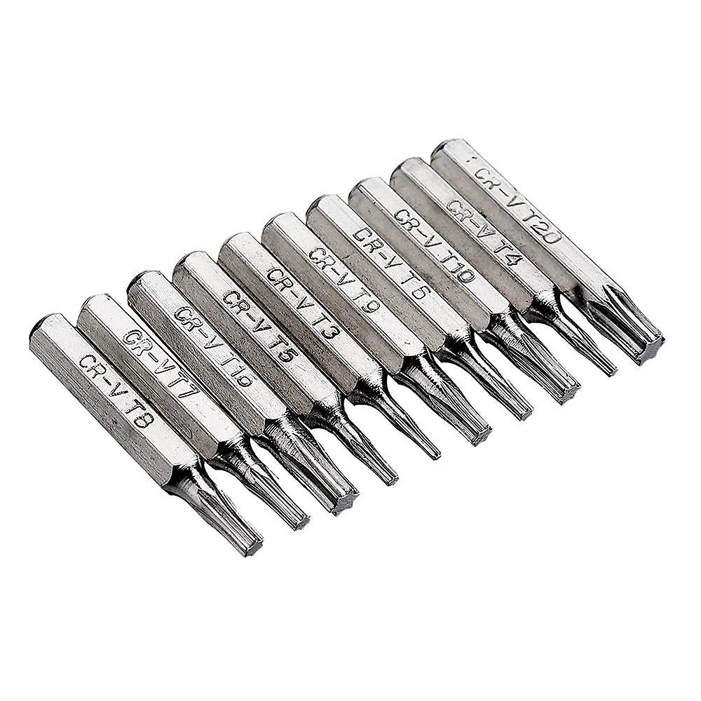 10Pcs 4mm Cr-v Screwdriver Bit Set Slotted Torx Batch Head Bit Mobile Phone Repair Tools Kit
