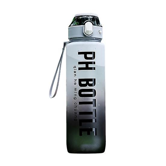 1000ML Sports Water Bottle with Leak-Proof Resistant Time Marking Temperature Straw BPA-Free Gradient Water