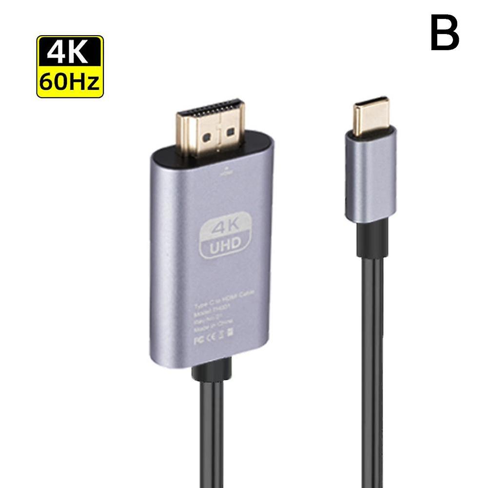 (60HZ)(B)$Type-C to HDMI-compatible video adapter 4K60Hz high-definition screen projection adapter cable for laptops and mobile phones